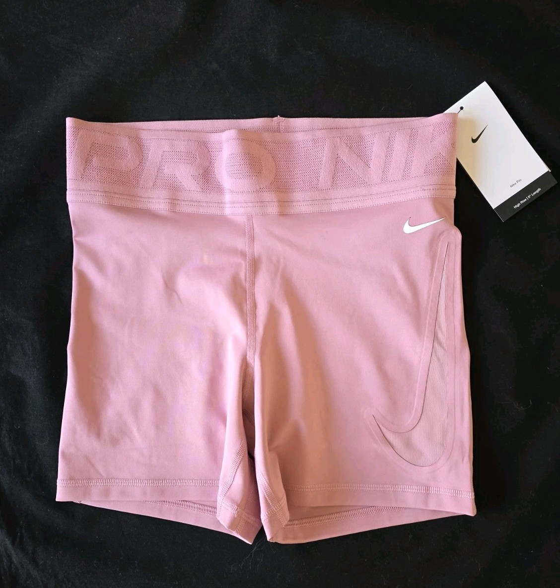 NIKE PRO DRI FIT WOMENS TRAINING SCULPT HIGH WAIST 5” SHORTS PINK #HJ1178-NWT