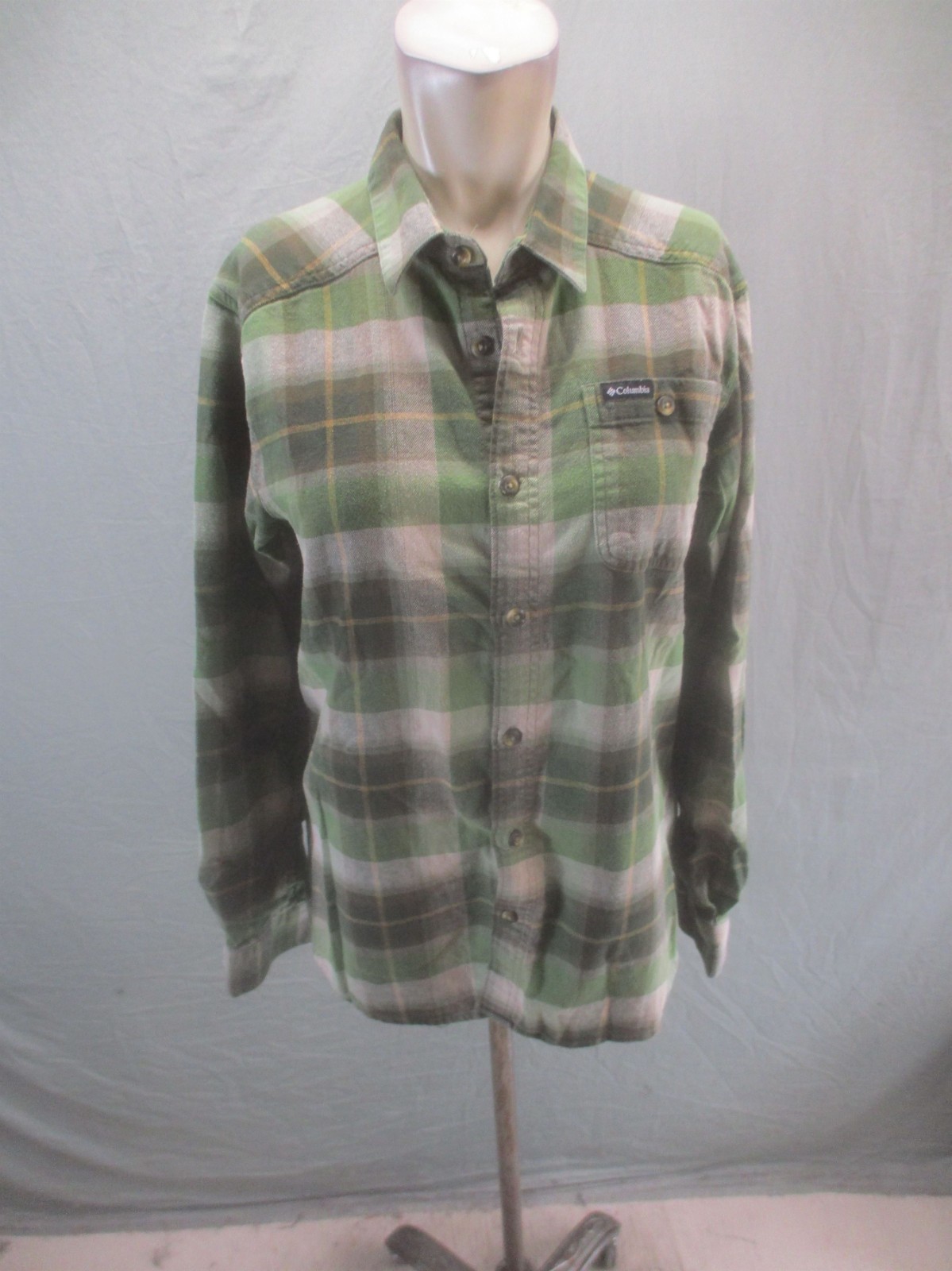 Columbia Size S Womens Multicolor Plaid CottonBlend Outdoor Button Up Flannel050