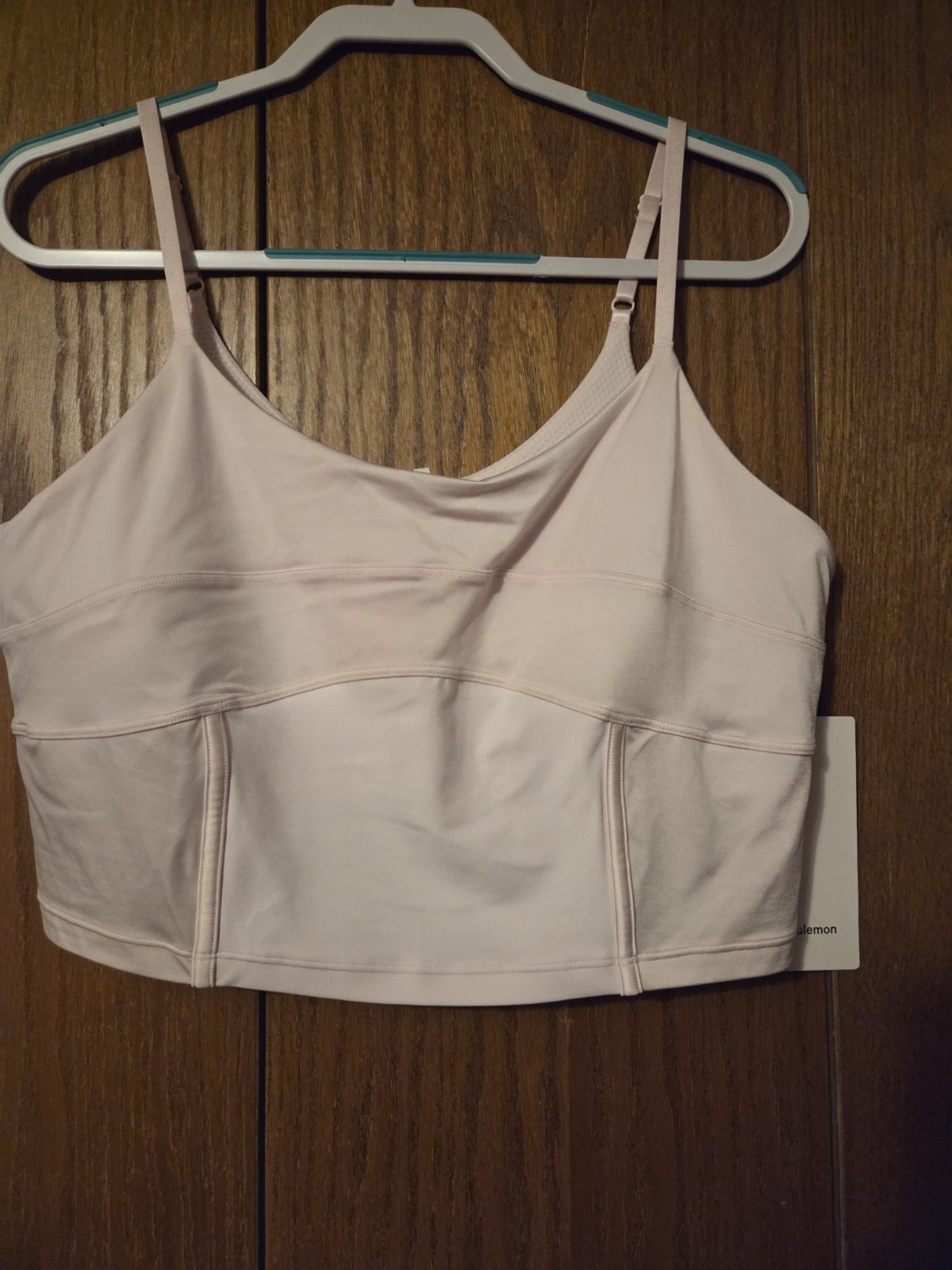 lululemon Align Satin Cropped Tank Pink Size 14 Built-In Bra Adjustable Straps