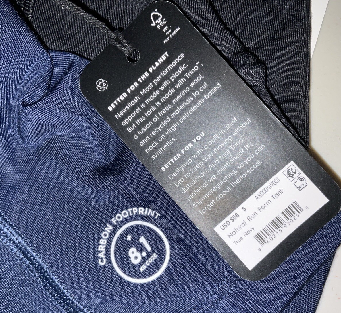 NWT Women’s allbirds Natural Run Form Training Running Tank w/ Shelf Bra Navy S