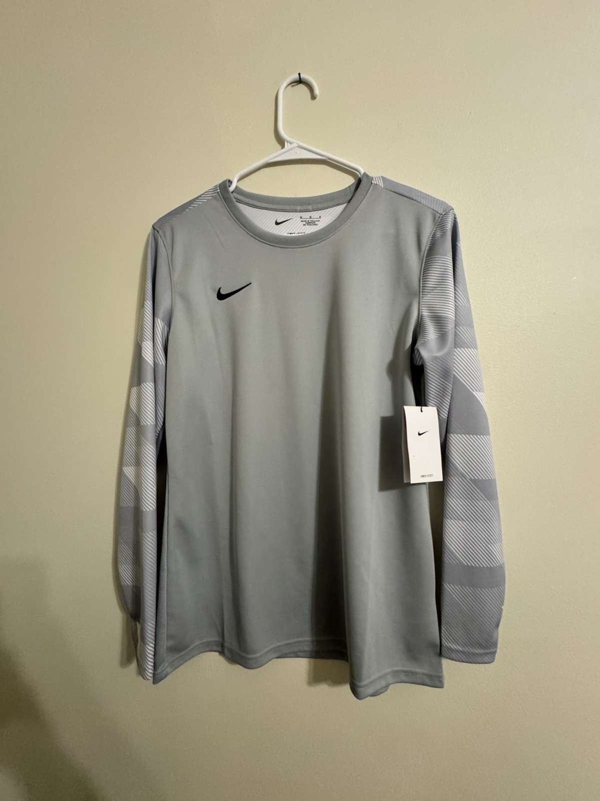 Nike Long Sleeve Dry Park IV Soccer Goalkeeper Jersey Womens Med Gray CJ6071