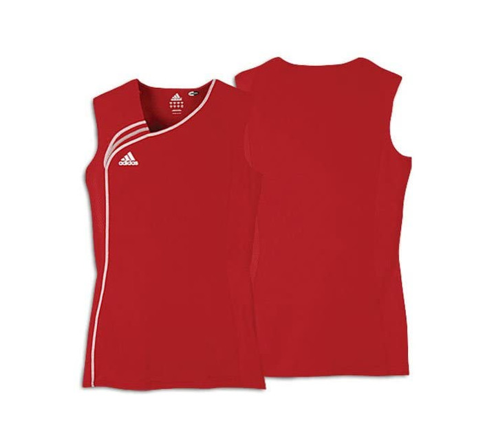 NEW adidas Women’s Volleyball Sleeveless Tight Fit Jersey – Red / White / Grey