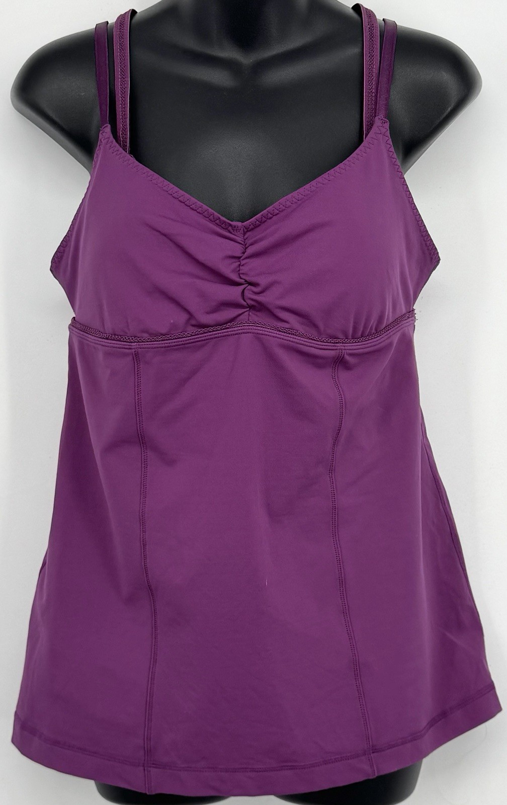 Lululemon Womens Tank Top Size 10 Purple Active Built In Bra Adjustable Strap