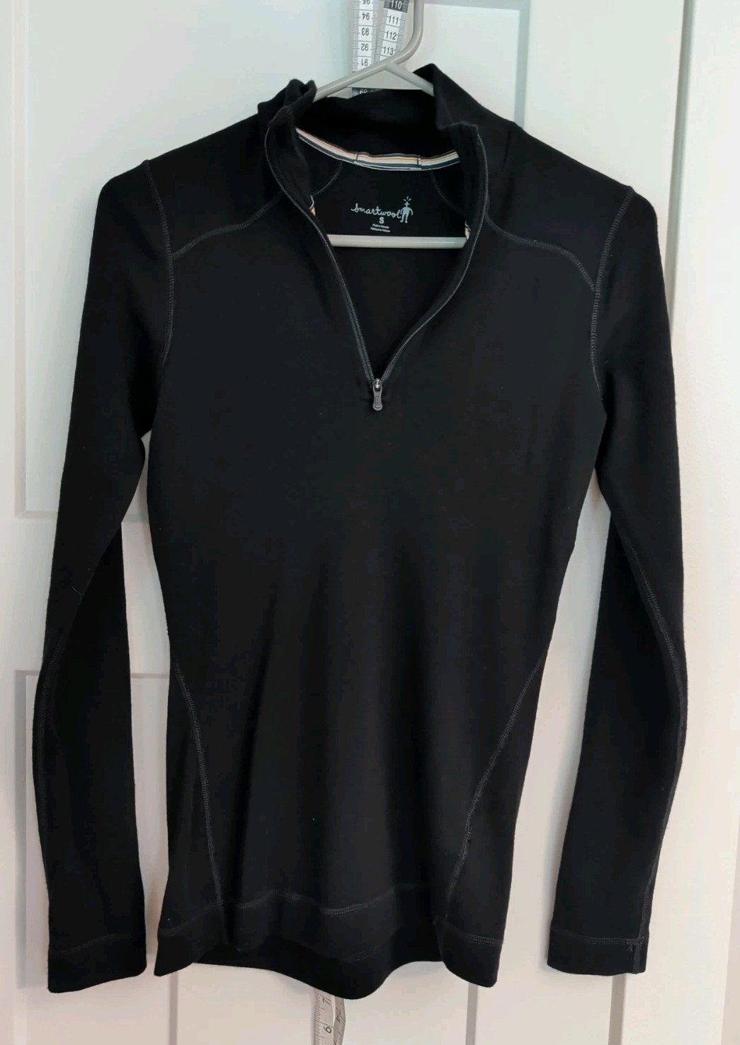 Smartwool Quarter Zip Pullover Women S Black Merino Wool Gorpcore Base Layer Top