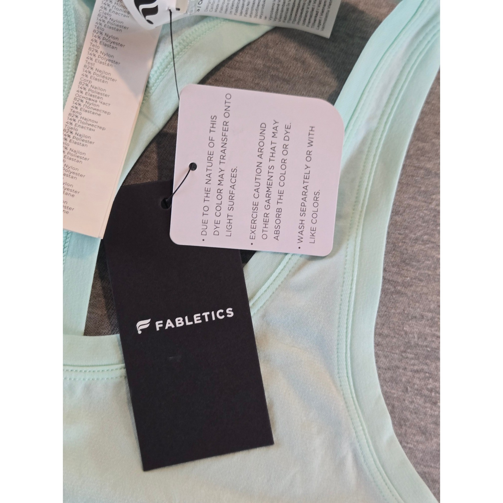 Fabletics Feather Tech Racerback Tank Womens Small Aqua Aura Mint Green New! NWT