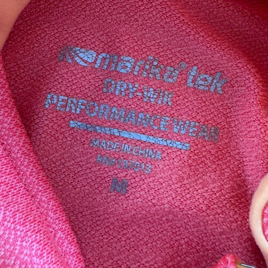 Marika Tek Dry-Wik Pink Quarter Zip Performance Wear Medium