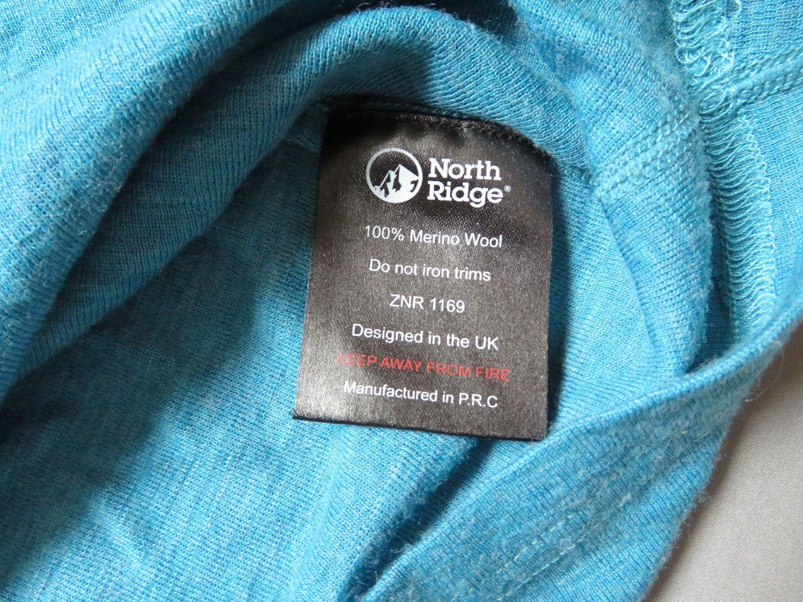 North Ridge 100% Merino Wool Base Layer Top Mens XL Black Thermal Hiking Outdoor