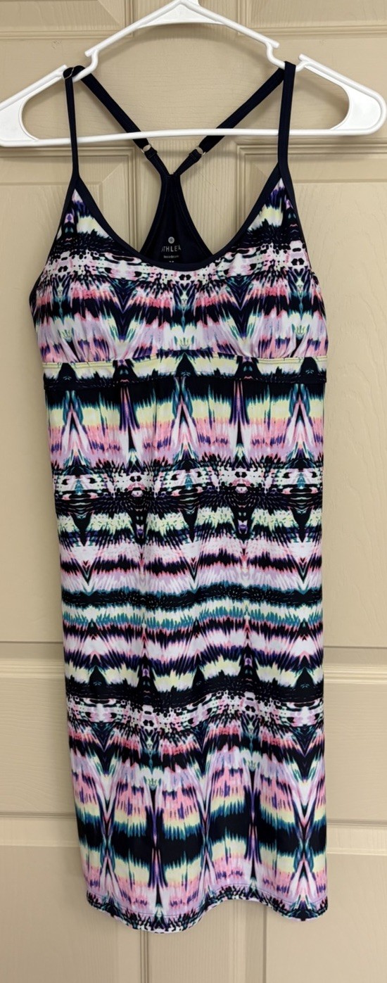 ATHLETA Dress Womens Medium Multicolor Shelf Bra Racerback Tank