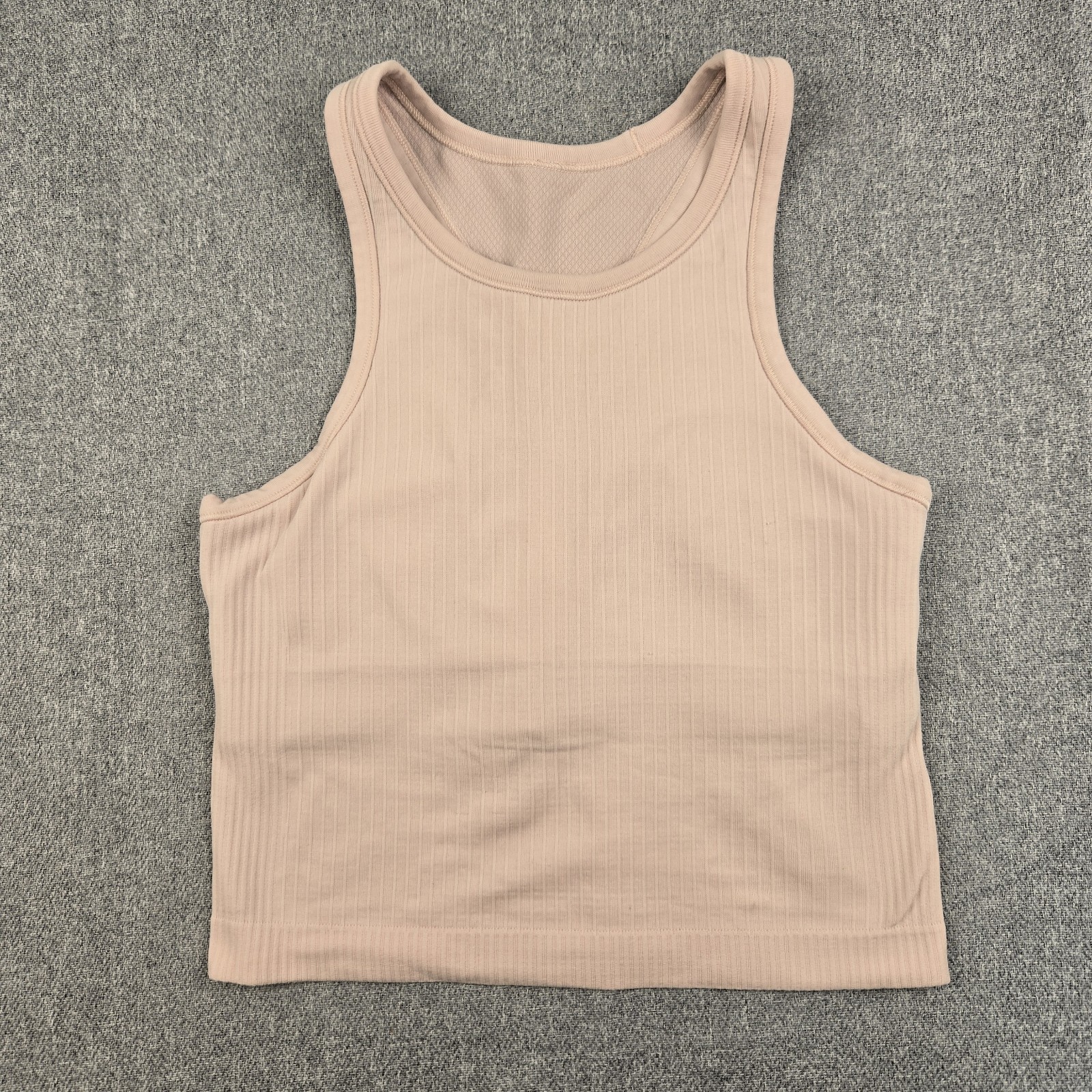 Lululemon Ebb to Street Tank Cropped Racerback Shelf Bra Blush Pink Size 8