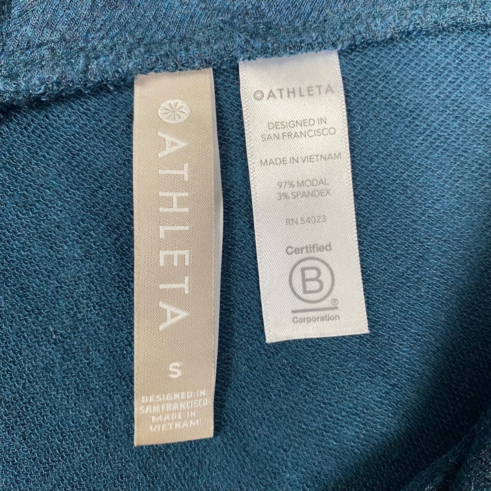 Athleta Pranayama Restore Rib Wrap Open Front Cardigan Sweater Womens Small Teal