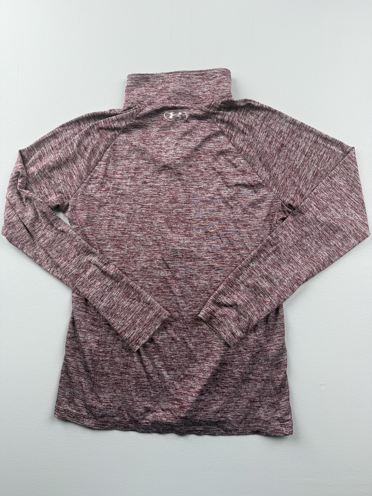 Under Armour Pullover Womens Medium Red 1/4 Zip HeatGear Running Long Sleeve Top