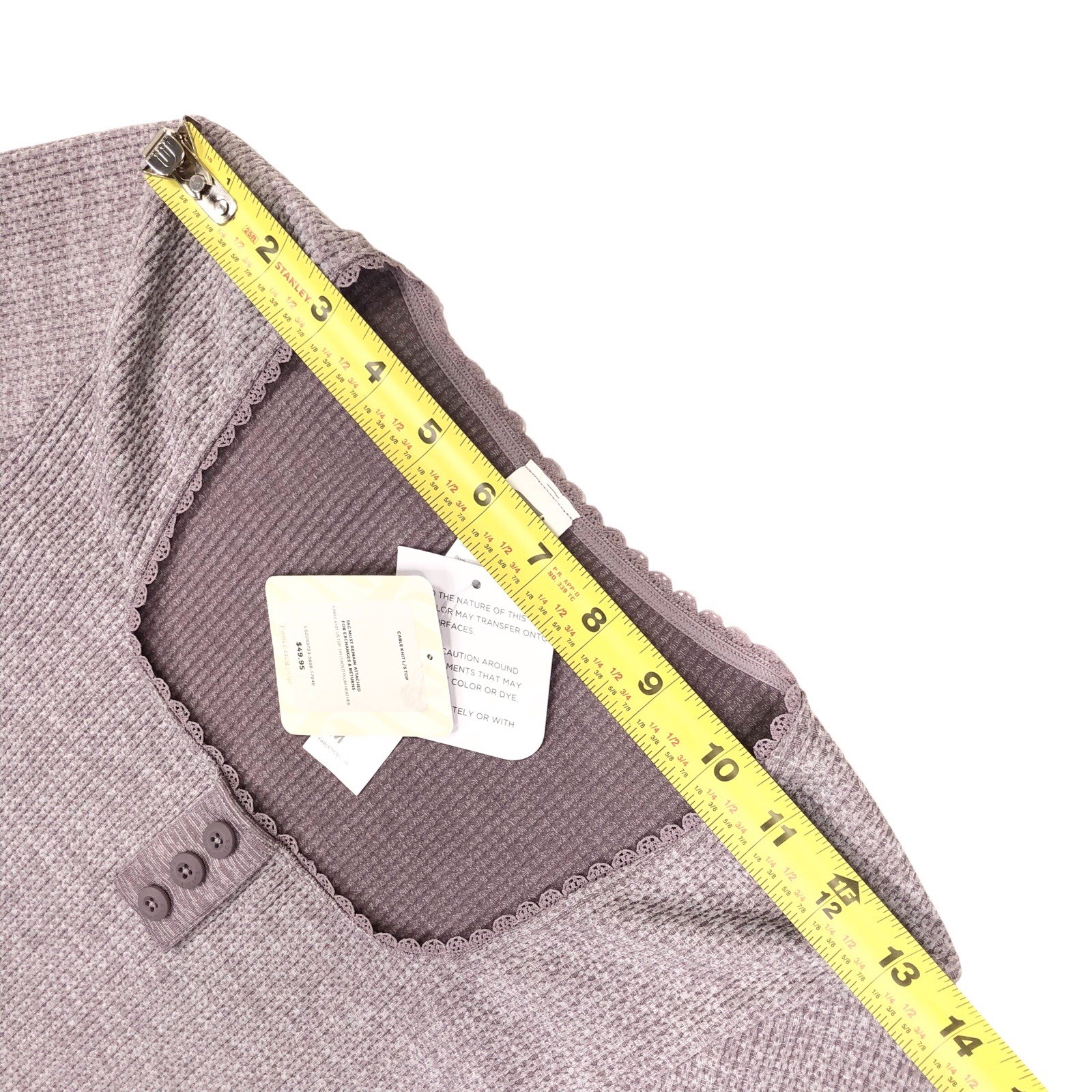 Fabletics Cable Knit Long-Sleeve Top Size Medium Light Purple NWT