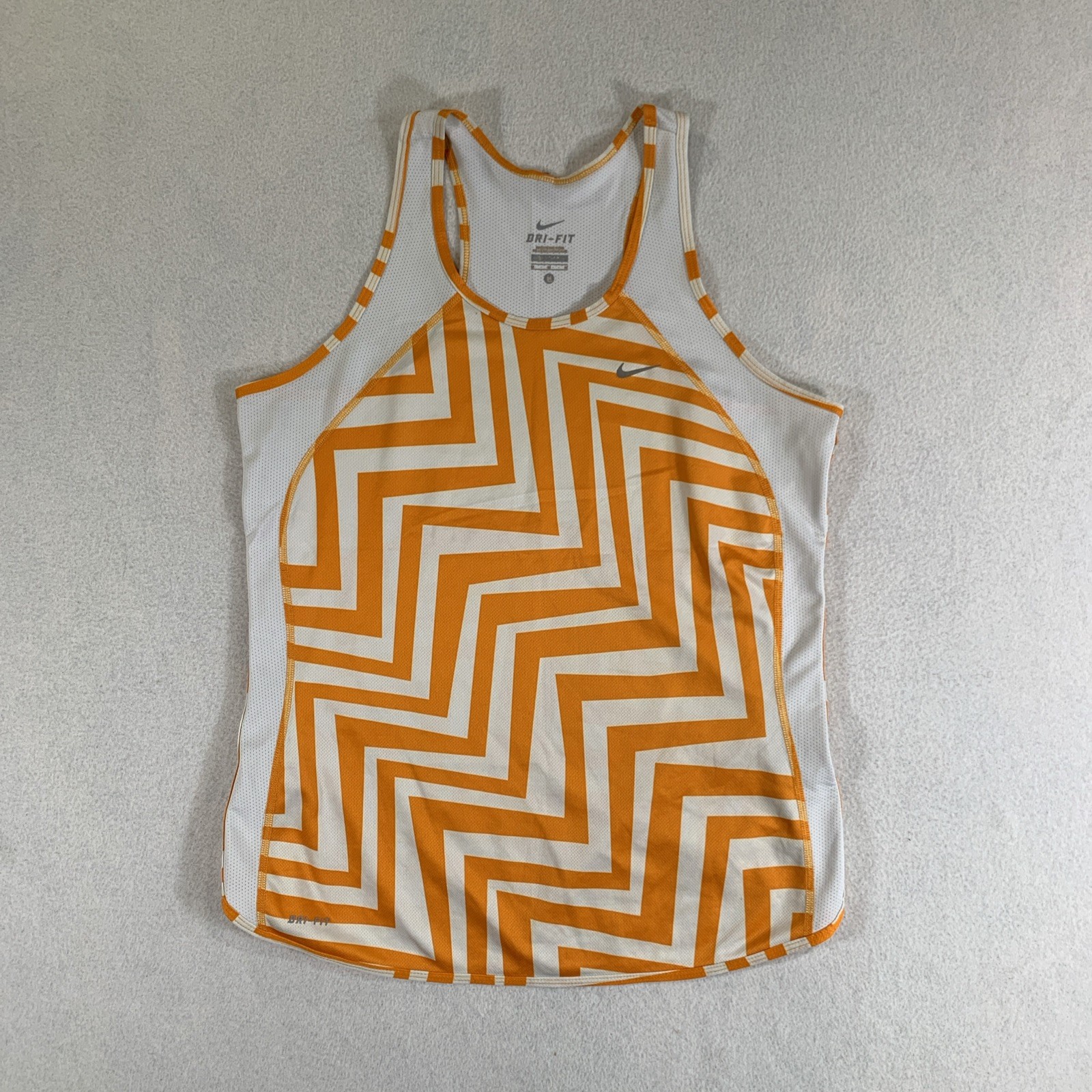 Nike Dri Fit Tank Top Women’s Medium Orange Fast Pace Racerback Running 473142