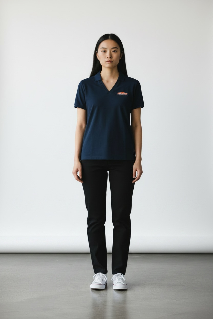 ServPro Logo Navy Lightweight V Neck Polo Shirt Women’s New M