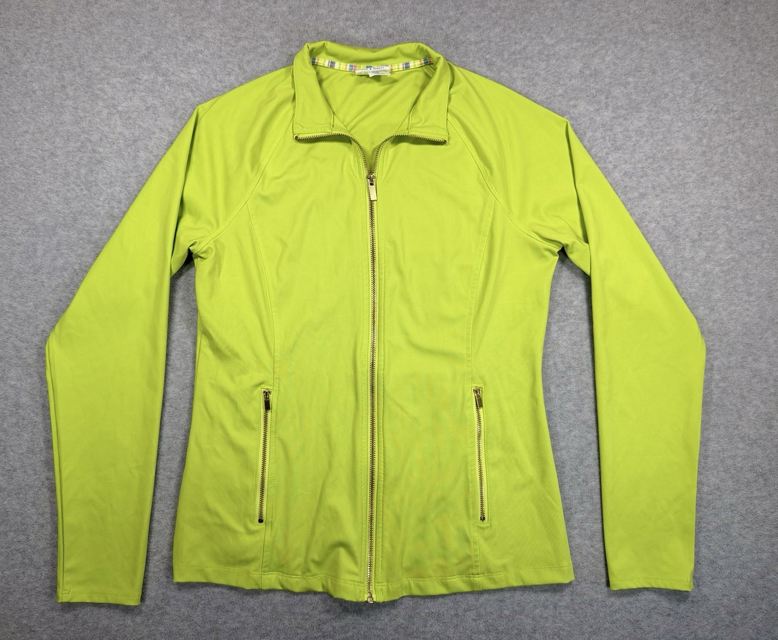 Sigrid Olsen Full Zip Activewear Jacket Lime Green Women’s Medium Golf Tennis