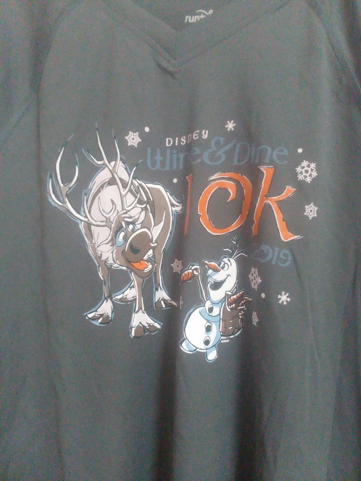 2019 Run Disney Wine and Dine 10K Marathon Shirt Womens XS S Large Frozen