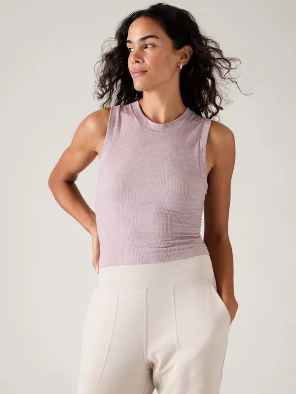 Athleta S Renew Seamless Muscle Tank Small Violet Heather #586282 NEW