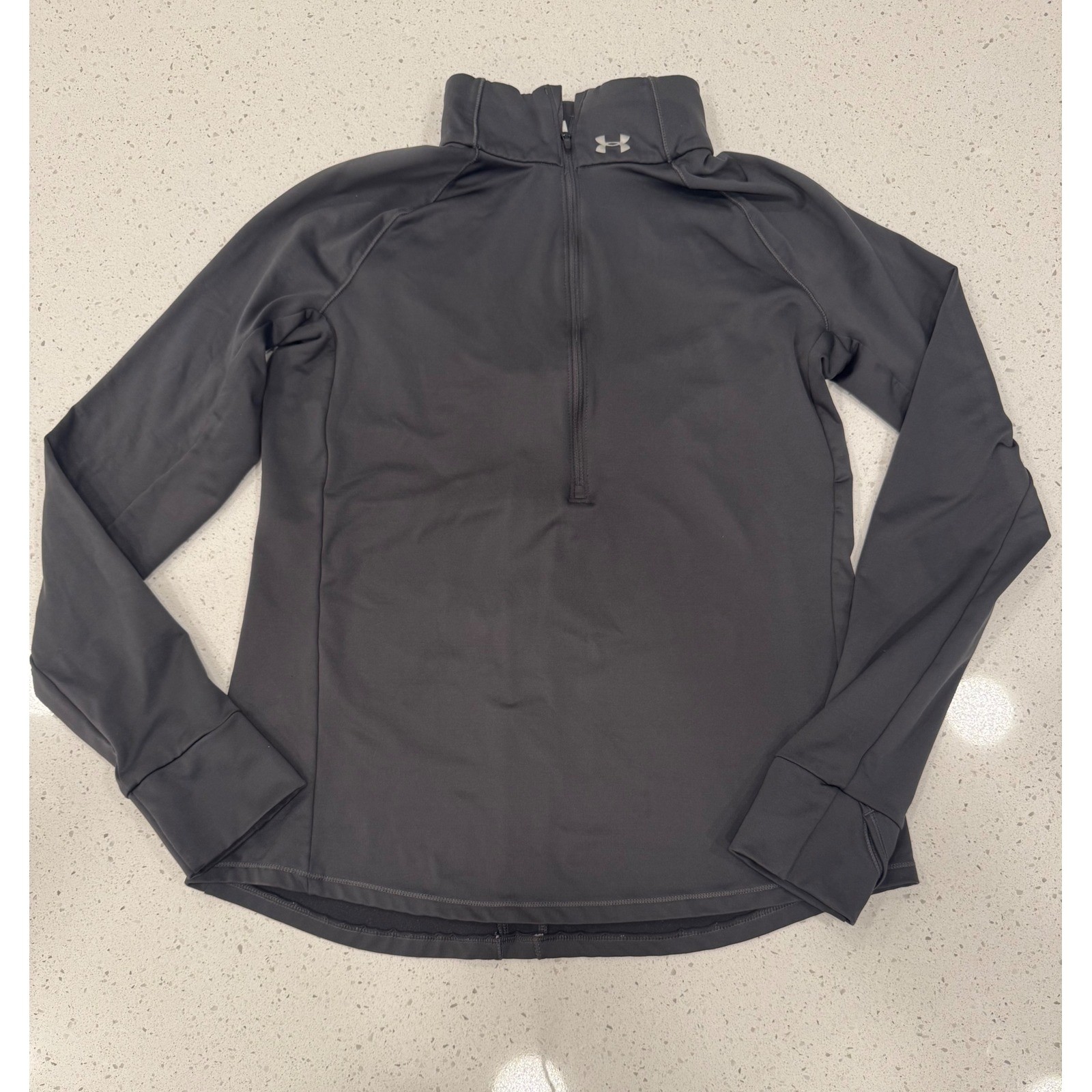 Under Armour Quarter Zip Pullover Womens Medium Black Excellent Athleisure Top