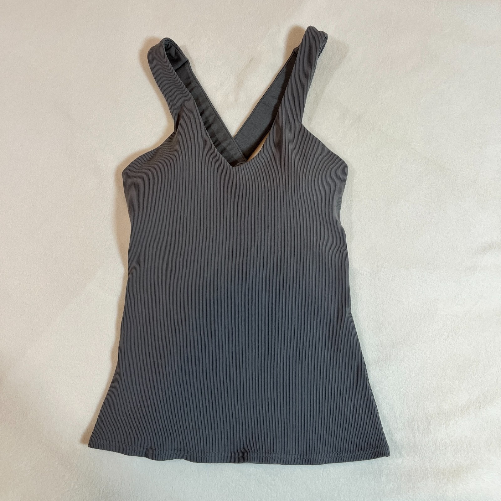 Alo Yoga Elevate Padded Tank Top Dark Gray size XS Extra Small EUC