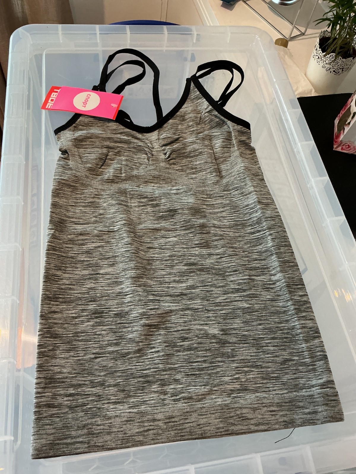 Tboe grey coloured vest top size M