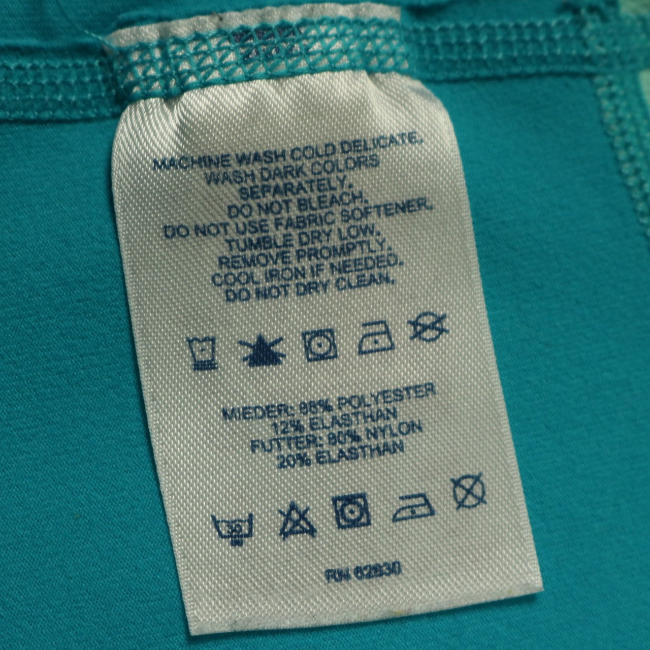 Lands End Athletic Performance Tank Top Racerback Built-in Bra Turquoise Blue XL