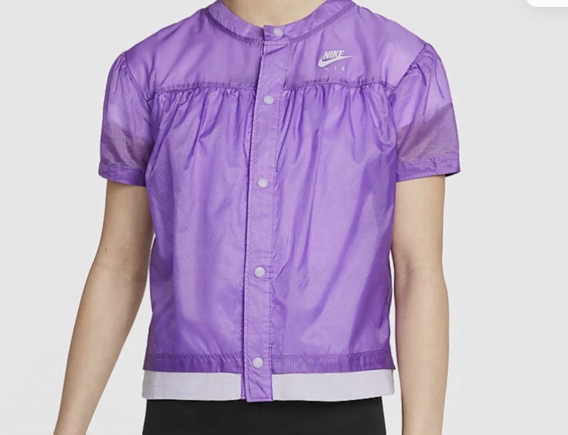 Nike Air Girls Purple Lightweight Activewear Top XL Standard Fit Short Sleeve