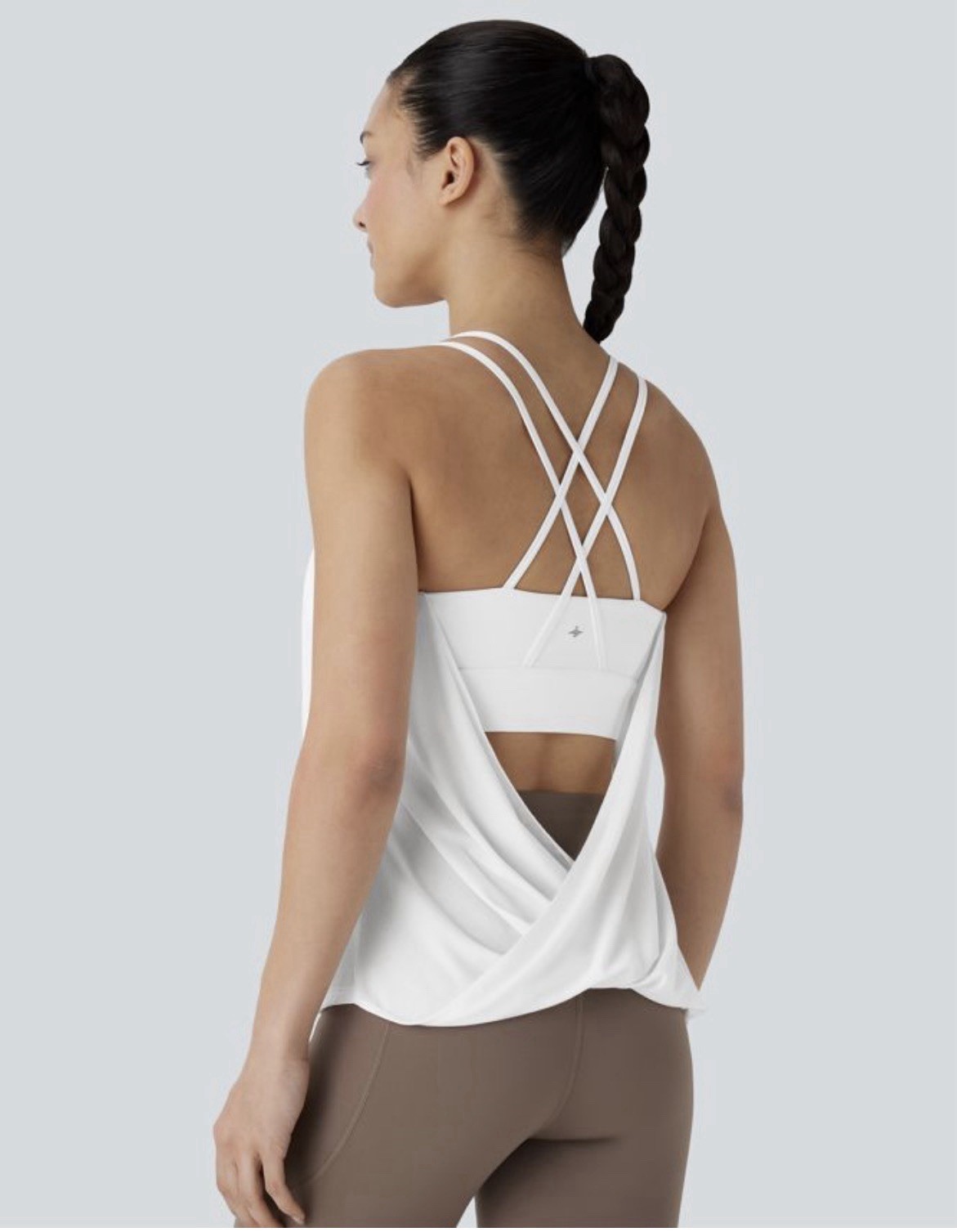 Halara Double Straps Pleated Quick Dry Yoga Cami Top M