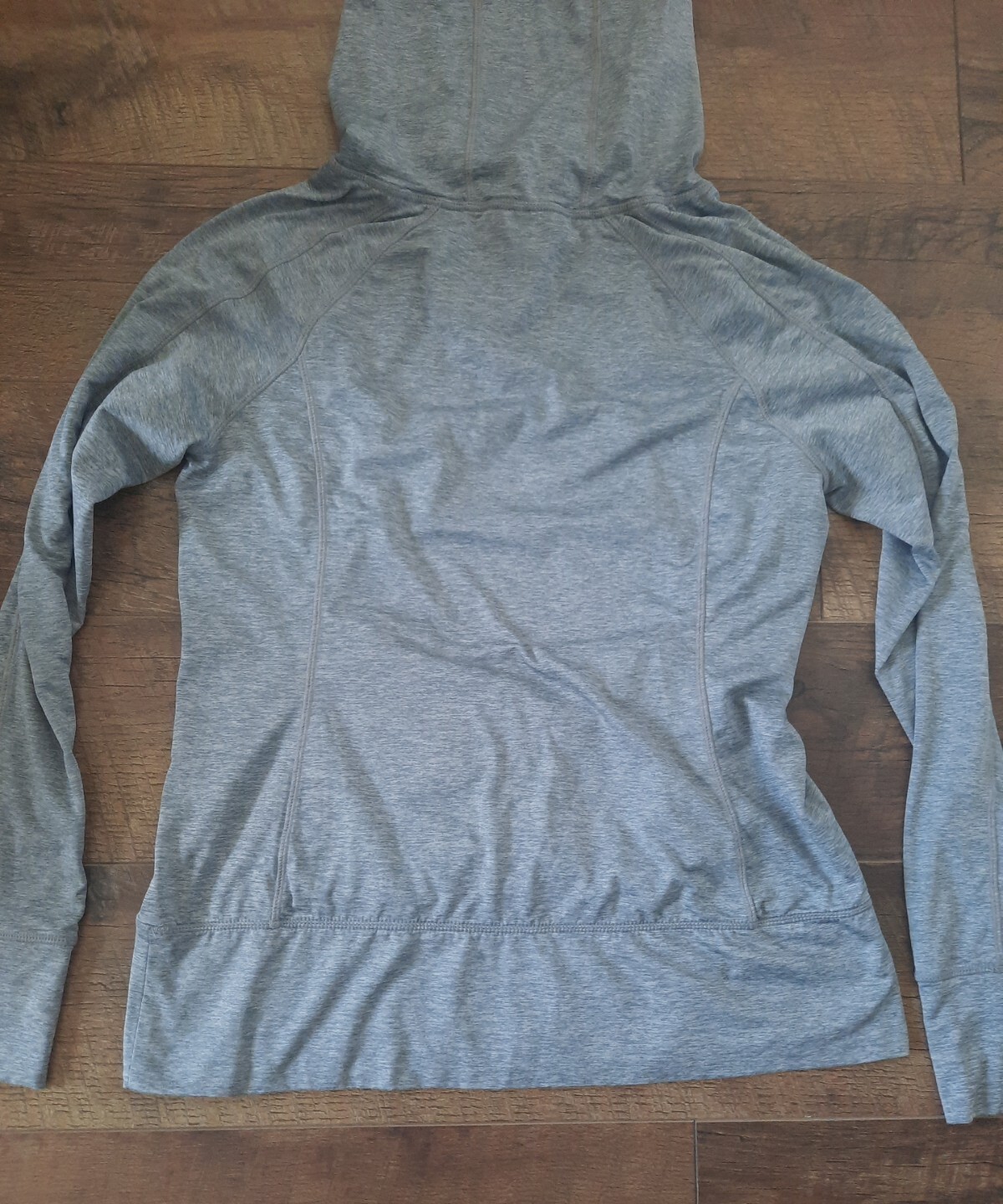 Spalding Size M Active Athletic Top Workout Hoodie Long Sleeves Pocket Gray