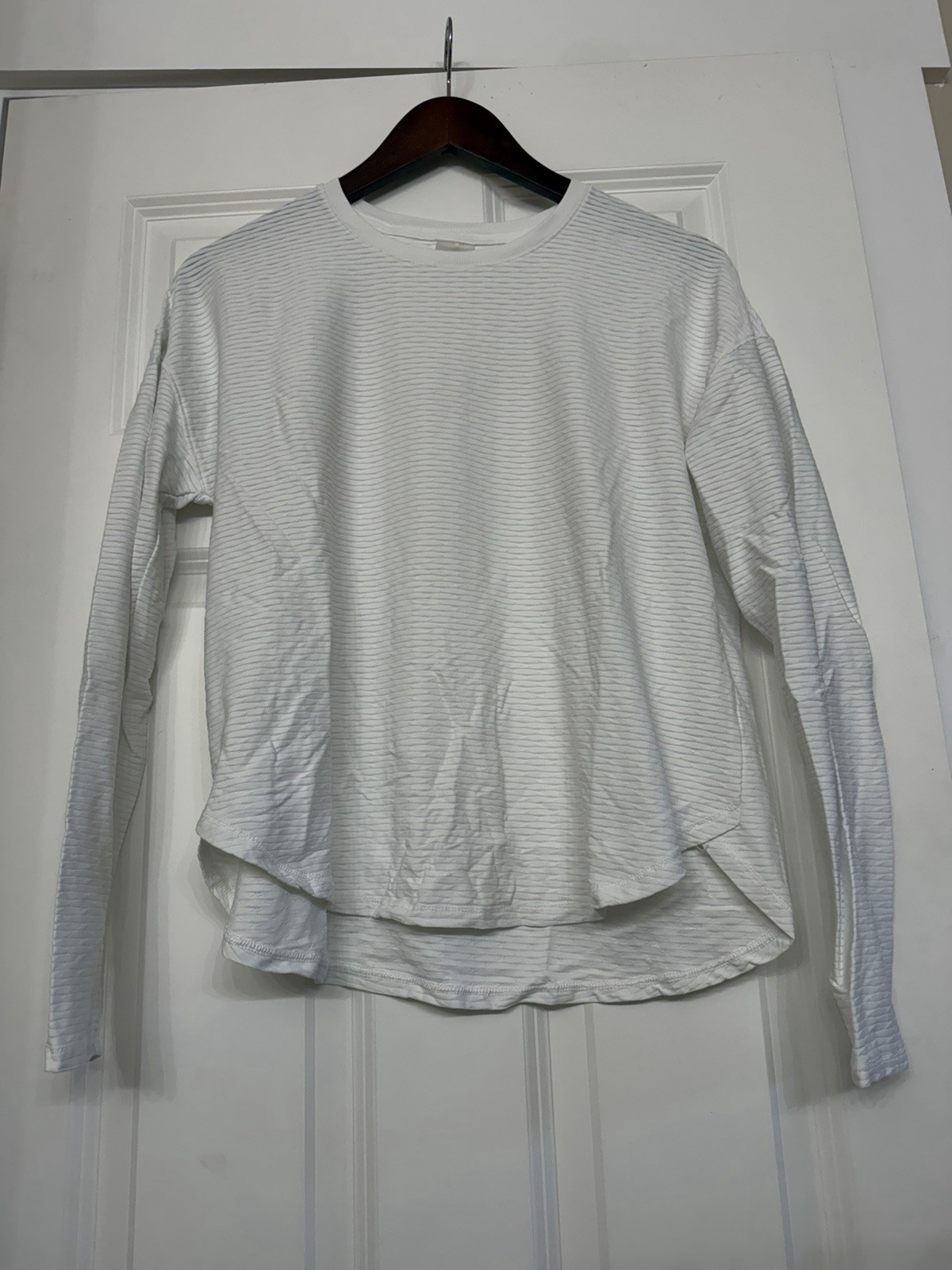 Calia Renew Twisted Mesh Long Sleeve Shirt, White, M