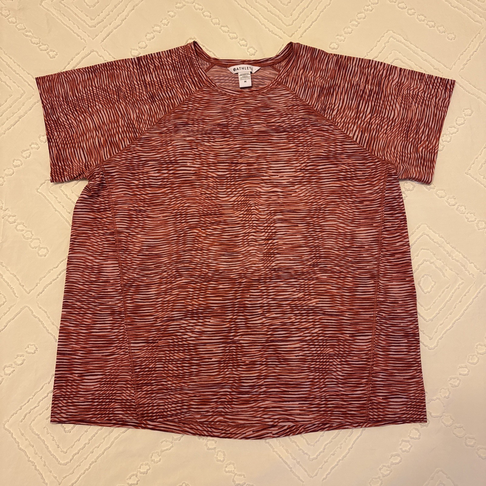 Athleta Womens Multicolor Ultimate Train Activewear Pullover T-Shirt Size M