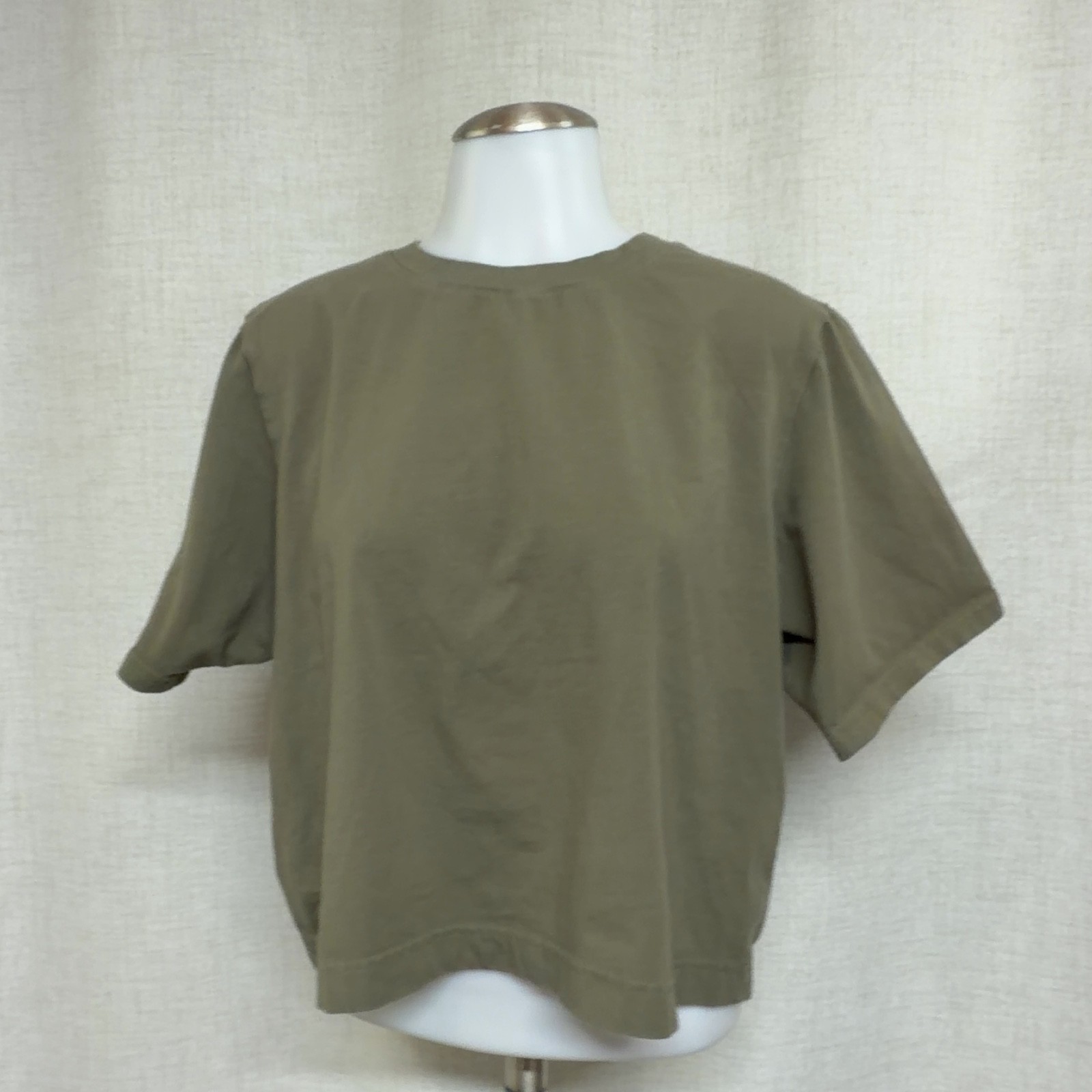 ALL IN MOTION Olive Green Boxy T-Shirt Top Blouse Stretch Jersey Sz M