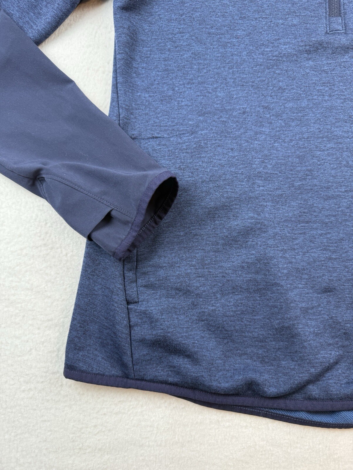 Under Armour 1/4 Zip Mock Neck Pullover Blue Women’s L Loose Fit Zip Pockets