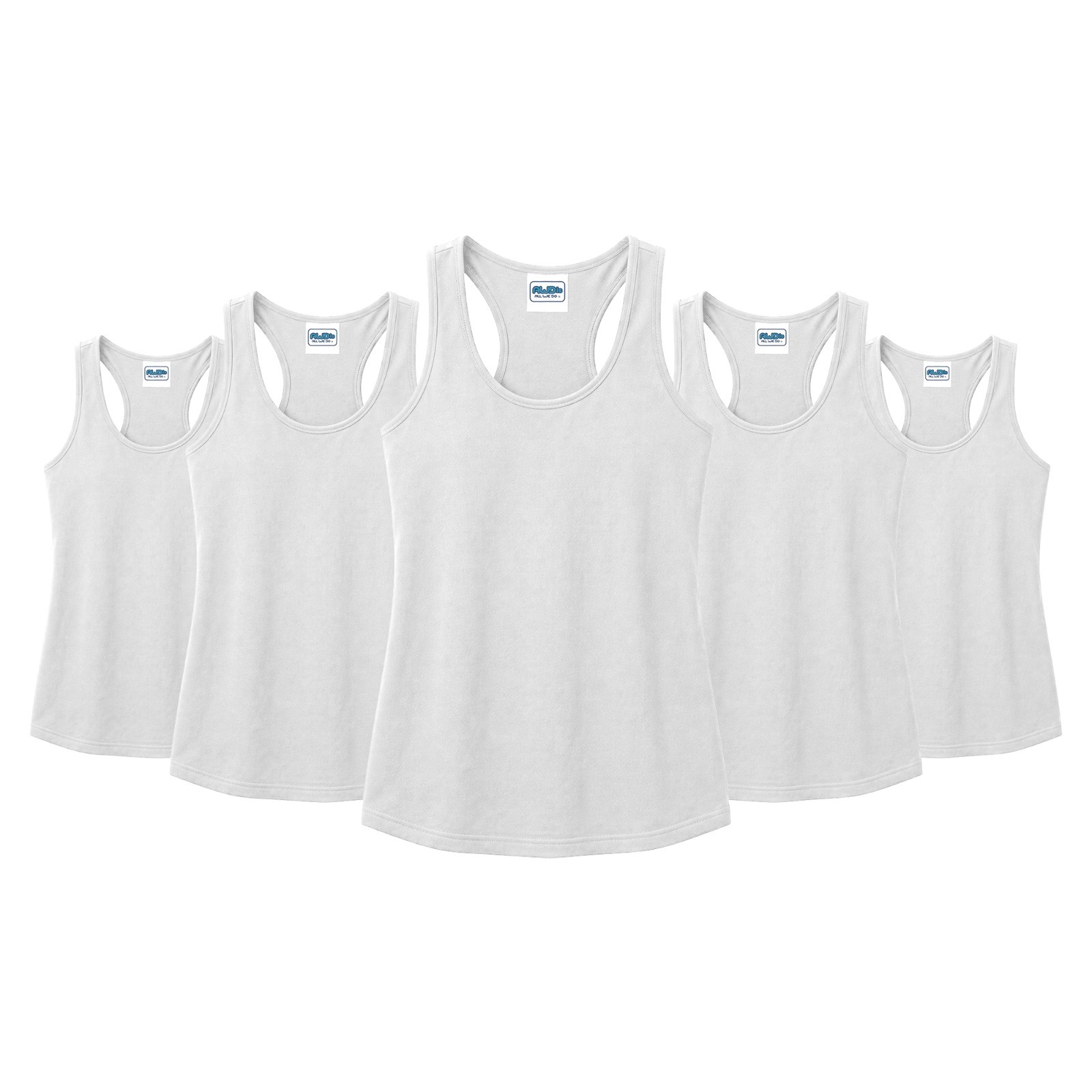 Pack of 5 Women’s Cool Vest | Racerback Sports Gym Running Fitness Vests