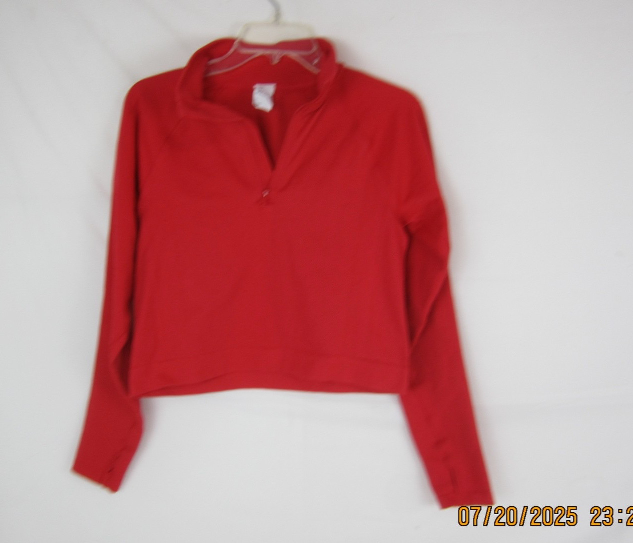 All In Motion Women’s 1/2 Zip Up Athletic Crop Top Red XL