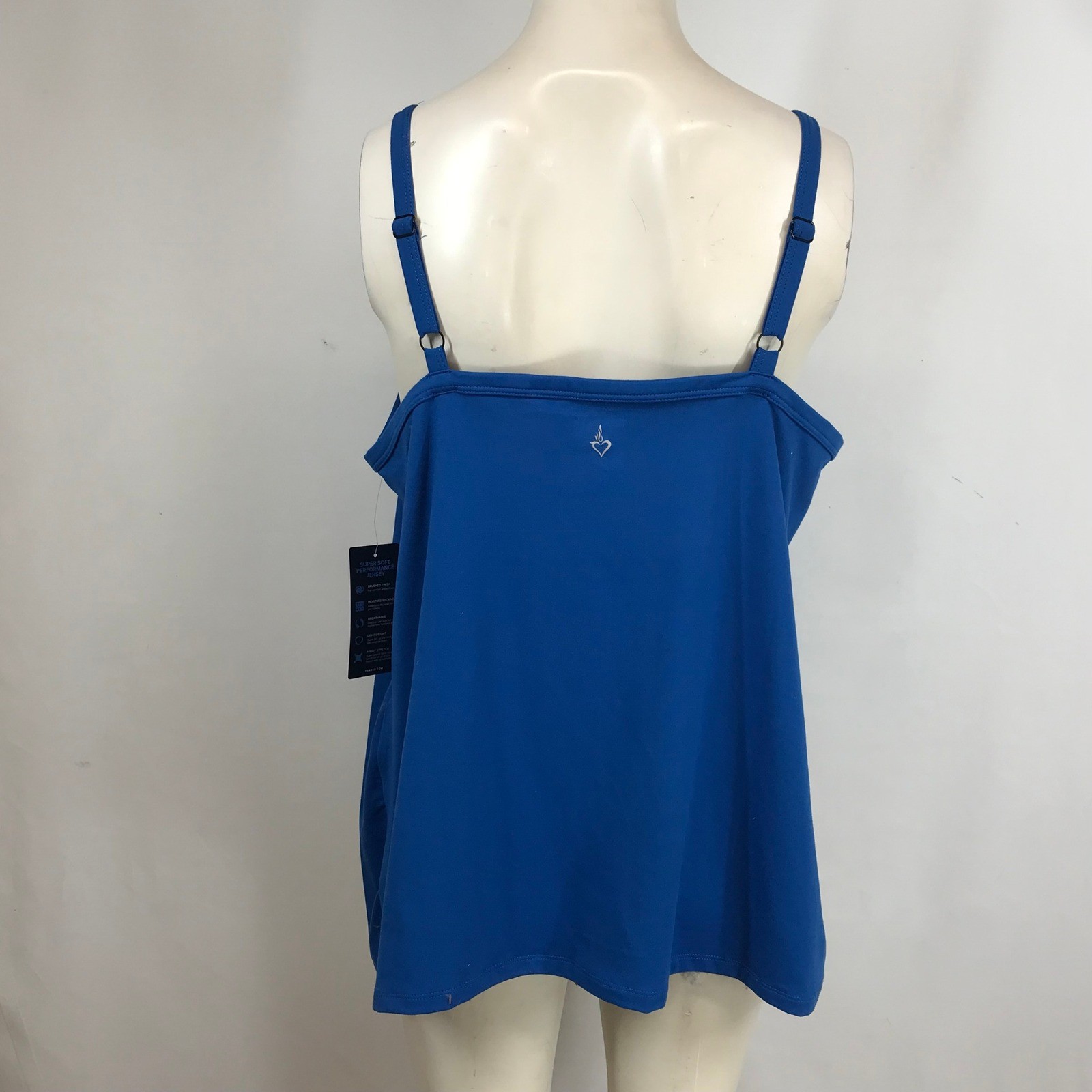 Torrid Active Cami Super Soft Performance Jersey Ruched Blue Tank Top 2X 18-20