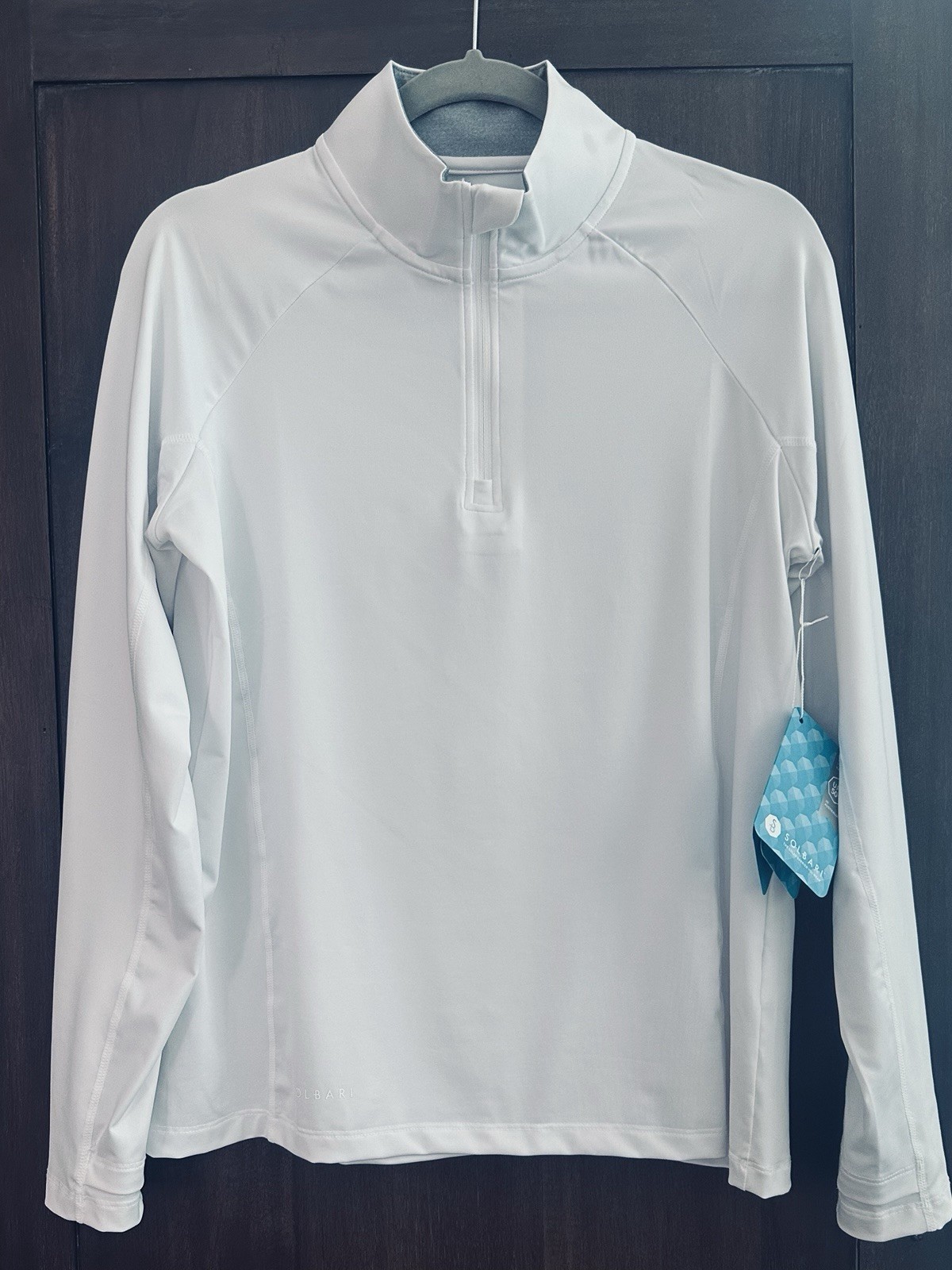 Solbari Women’s Quarter Zip Top. UPF50+ Active Collection. White. Size M. NWT