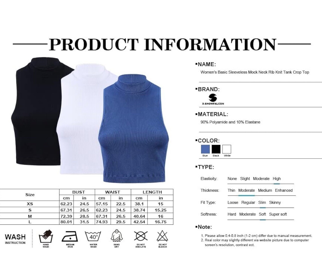 Capezio Mock Neck Sleeveless Basic Rib-Knit Crop Cutout Back Tank Tops Sz M/L
