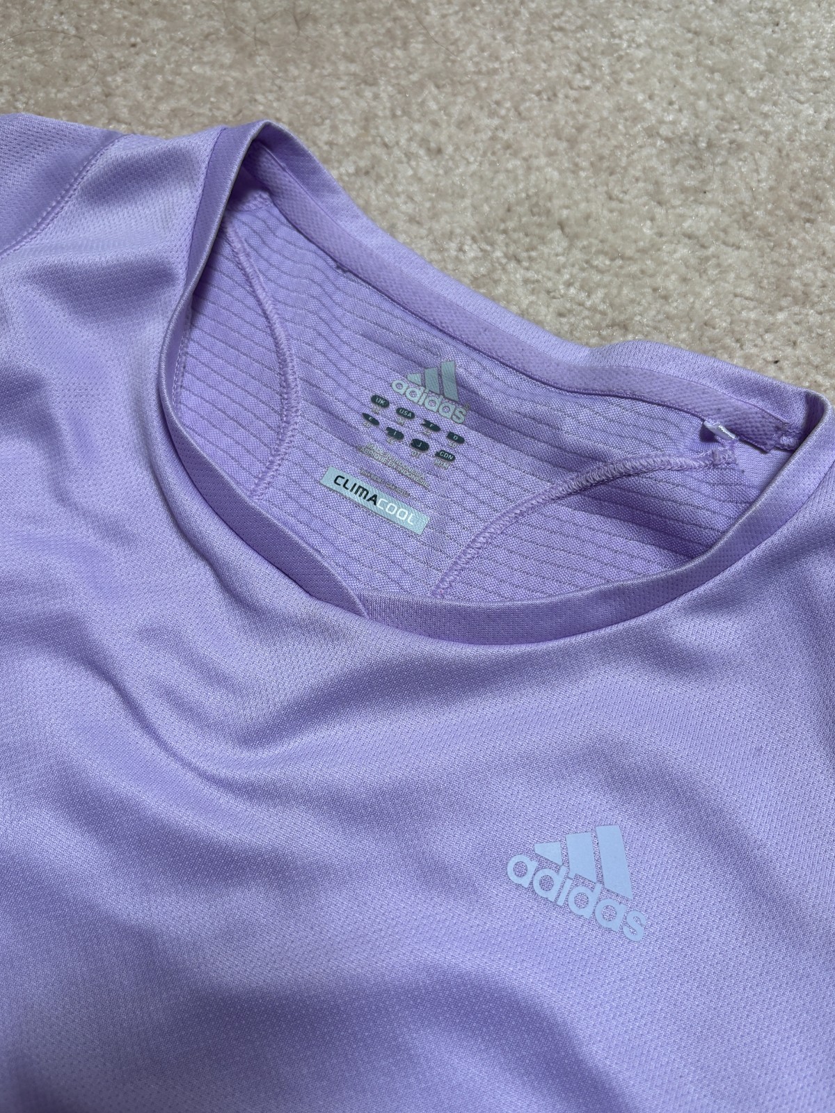 Adidas Climacool Supernova Lavender Purple Short Sleeve Running Top Sz M