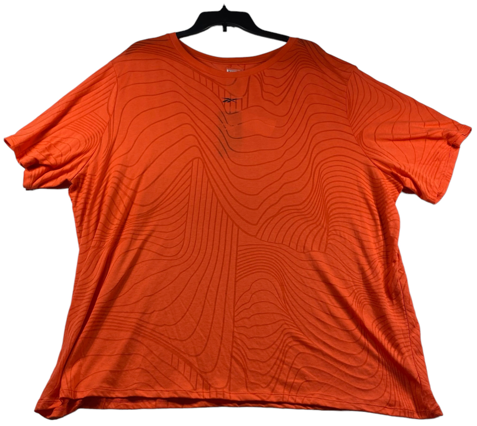 Reebok Workout Shirt Womens Plus size 4X Orange Coral Burnout Tee New