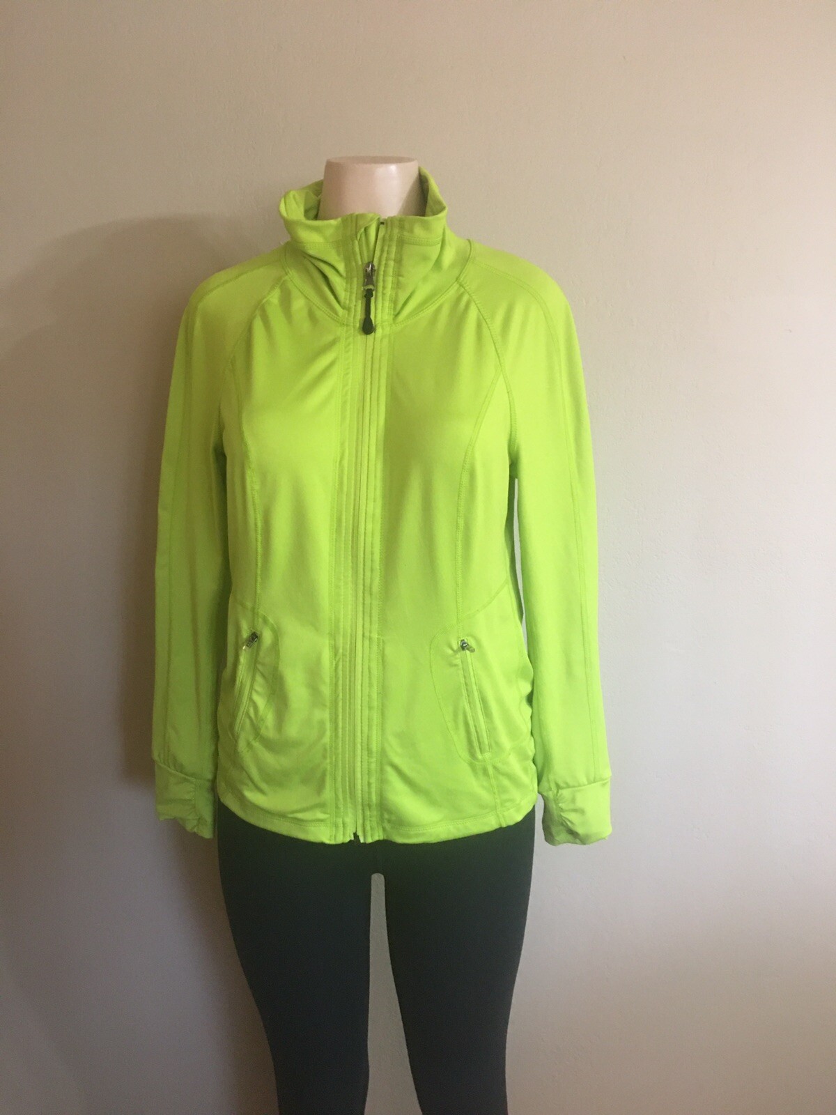 TANGERINE Track Jacket Full Zip Yellow Sz S Active Wear Yoga Running