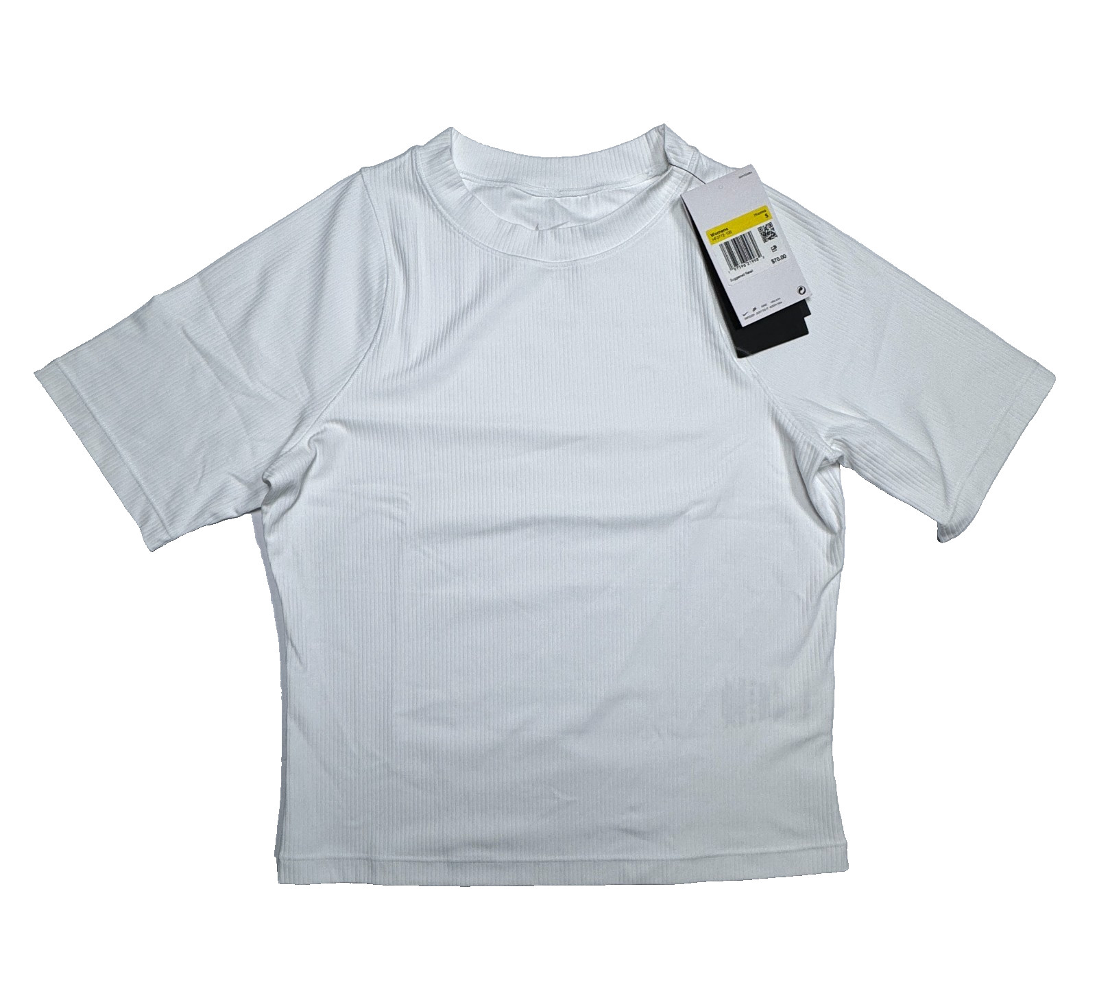 Nike Zenvy Women Training Short-Sleeve Top WD Rib White Women’s Sz S HF2772-100