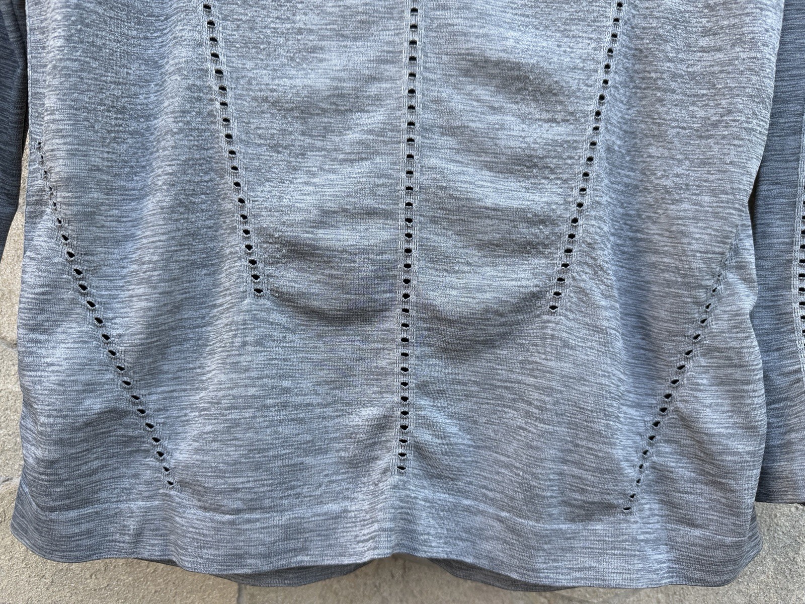 Athleta Long Sleeve Performance Top XS Gray Perforated Athletic Yoga Portugal (