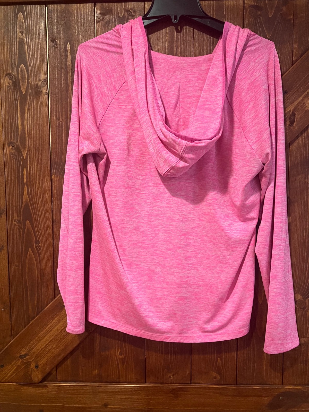Womens Under Armour Pullover Large Pink Long Sleeve Hooded Loose Fit Shirt