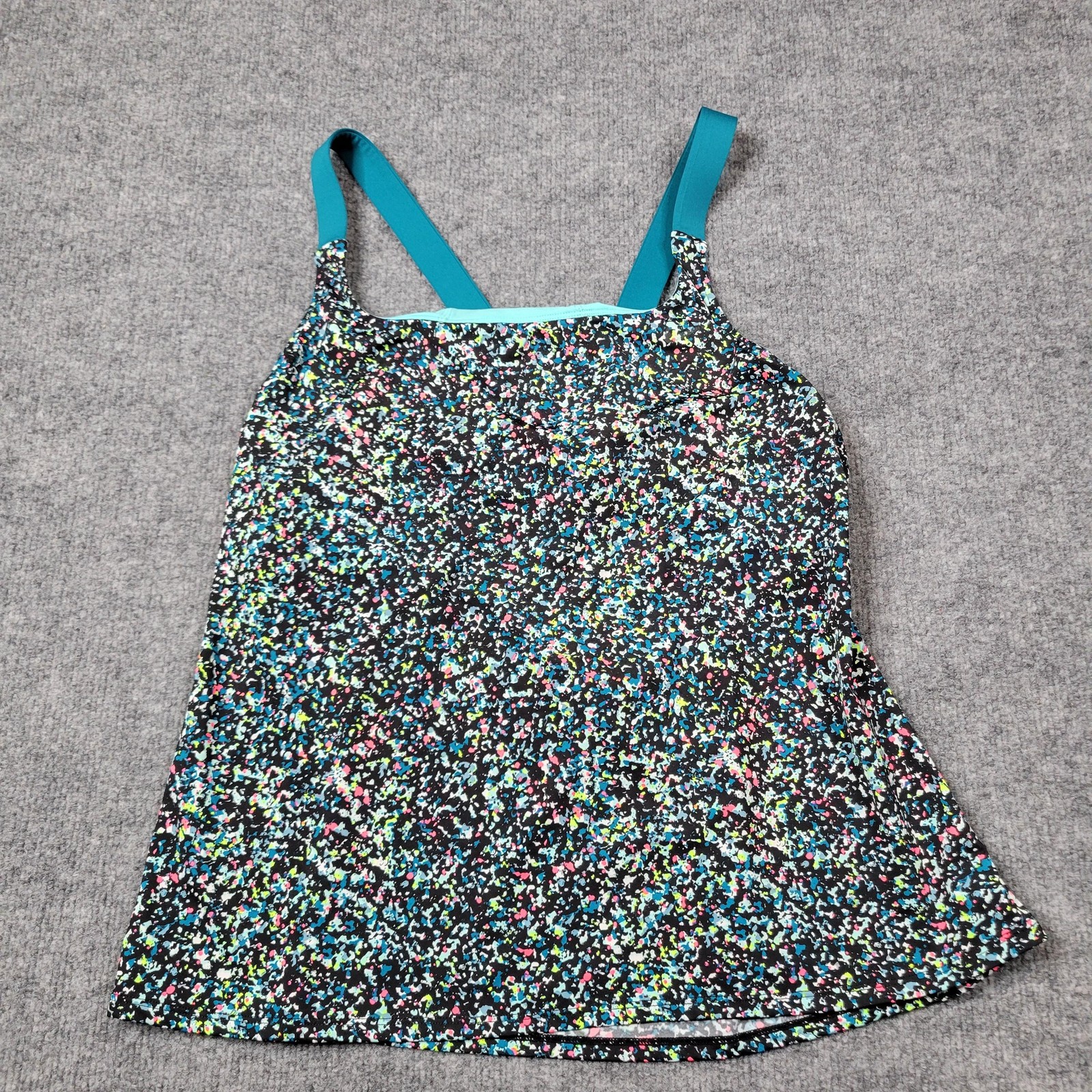 Nike Tank Top Womens XL Multicolor Print Built In Bra Active Shirt Casual Top
