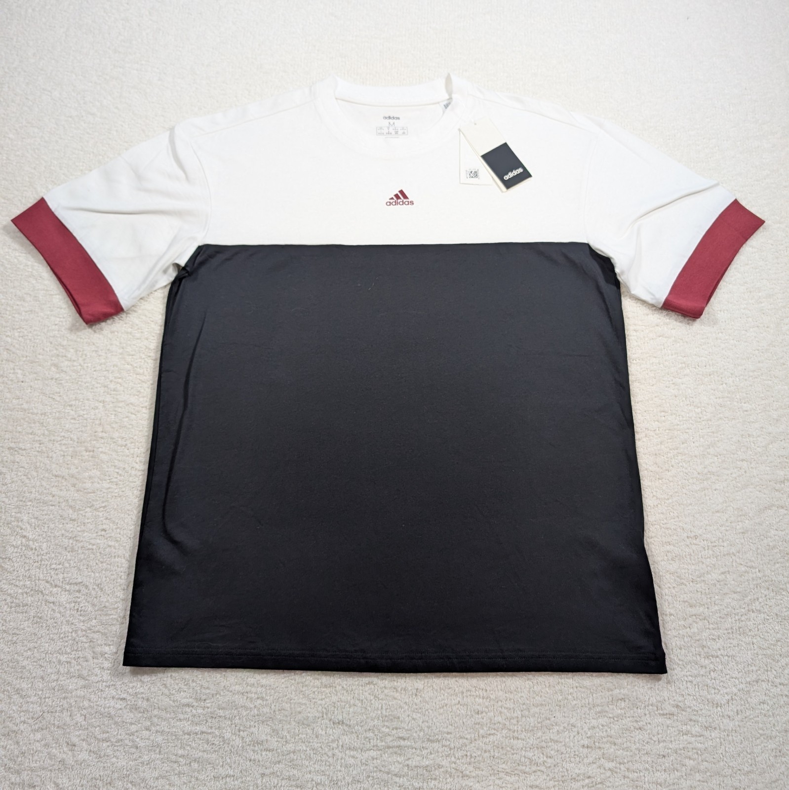 Adidas Multi Sport Shirt Women’s Size Medium Color Block White Black Burgundy
