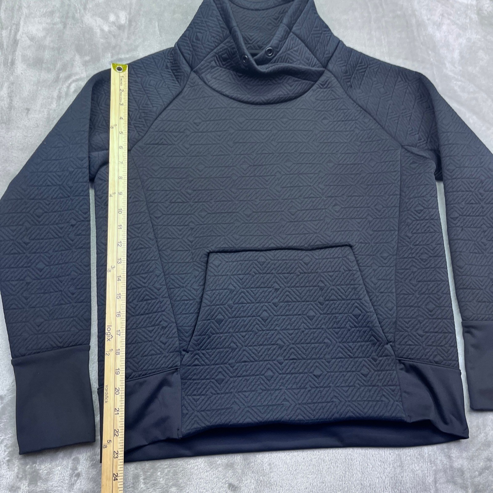 Athleta Jacquard Elevation Jacket Quilted Funnel Neck Pullover Thumbhole Sz S