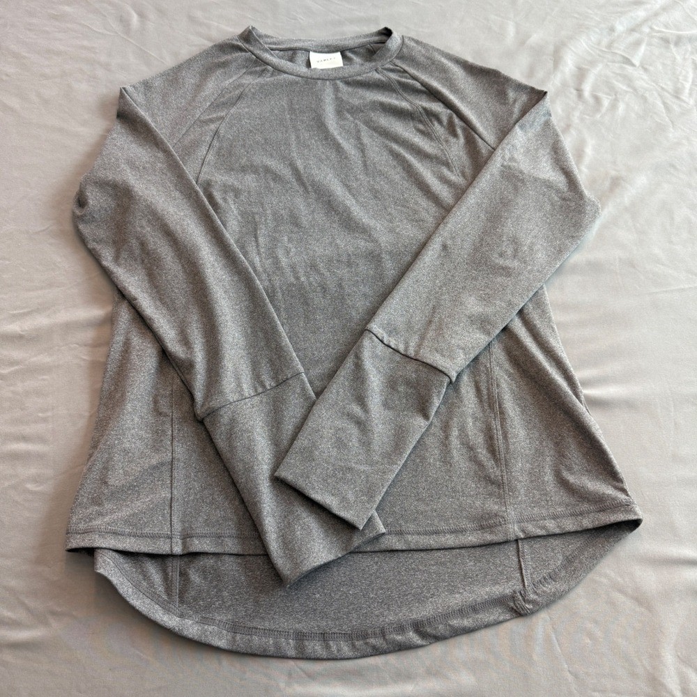 Varley Bradford Active Top Heather Gray Long Sleeve Thumbhole Shirt