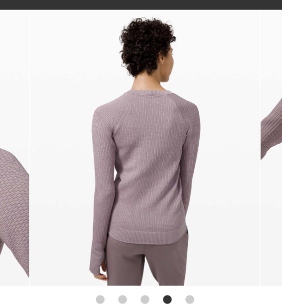 Lululemon Rest Less Pullover Textured Crew Bubble Dot Violet Purple Shirt Sz 4/6