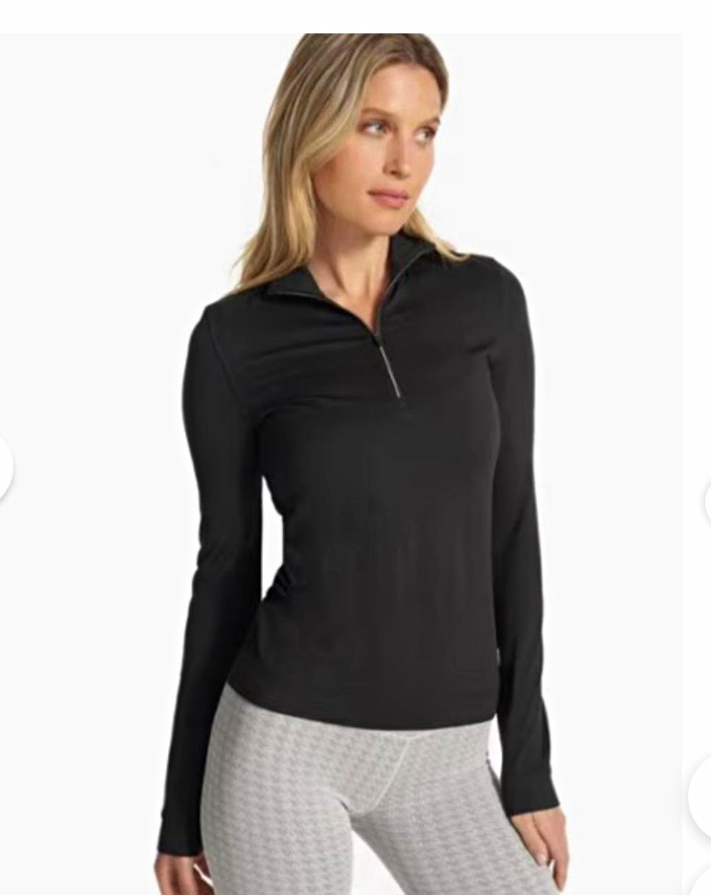 Vuori Women’s Black XS Halo essential 1/2 Zip Mock Neck Long Sleeve Pullover