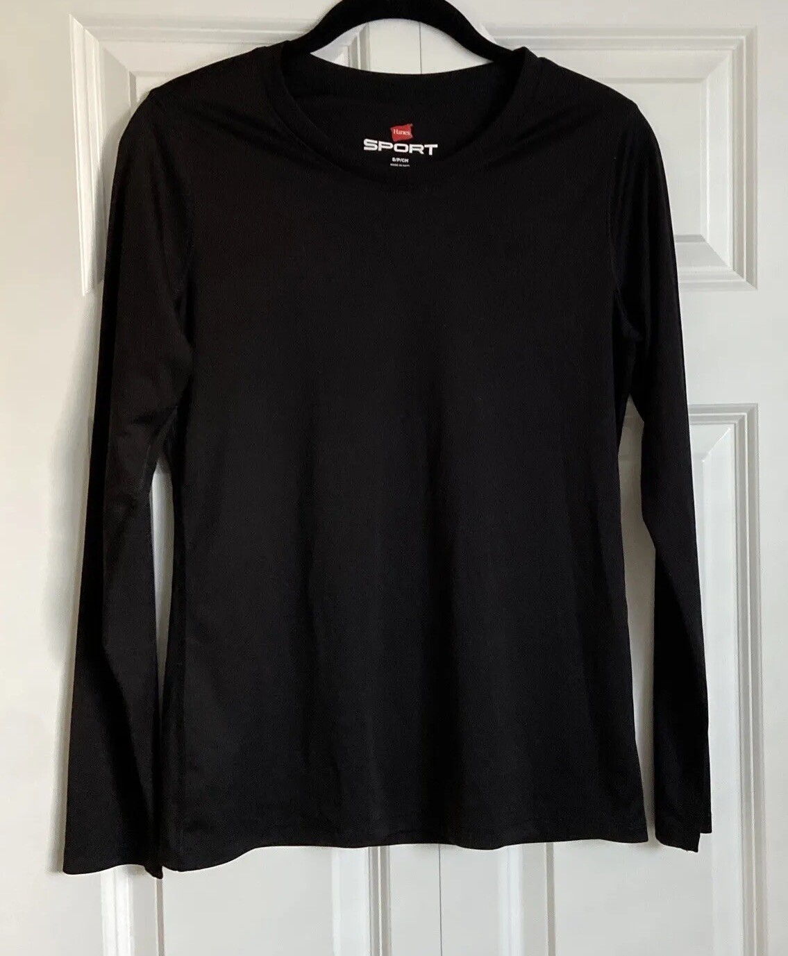 HANES Sport Black Pullover Crewneck Base Layer Size Small FREE SHIPPING